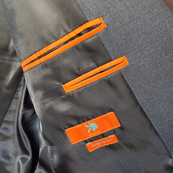 Egara Charcoal Gray Suit 40L Jacket 34x34 Pants Extreme Slim Fit Mens 2 Piece - Picture 2 of 7